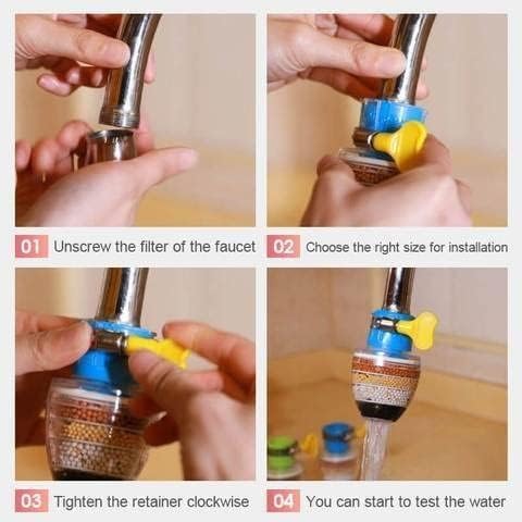 Carbon Faucet Water Filter Universal Interface Home Kitchen